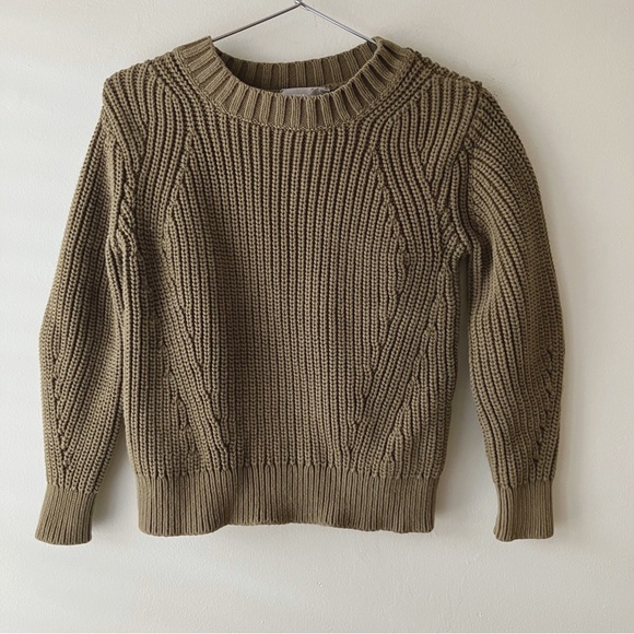 Everlane Sweaters - Everlane • Cable Knit Crew Neck Sweater in Olive Green